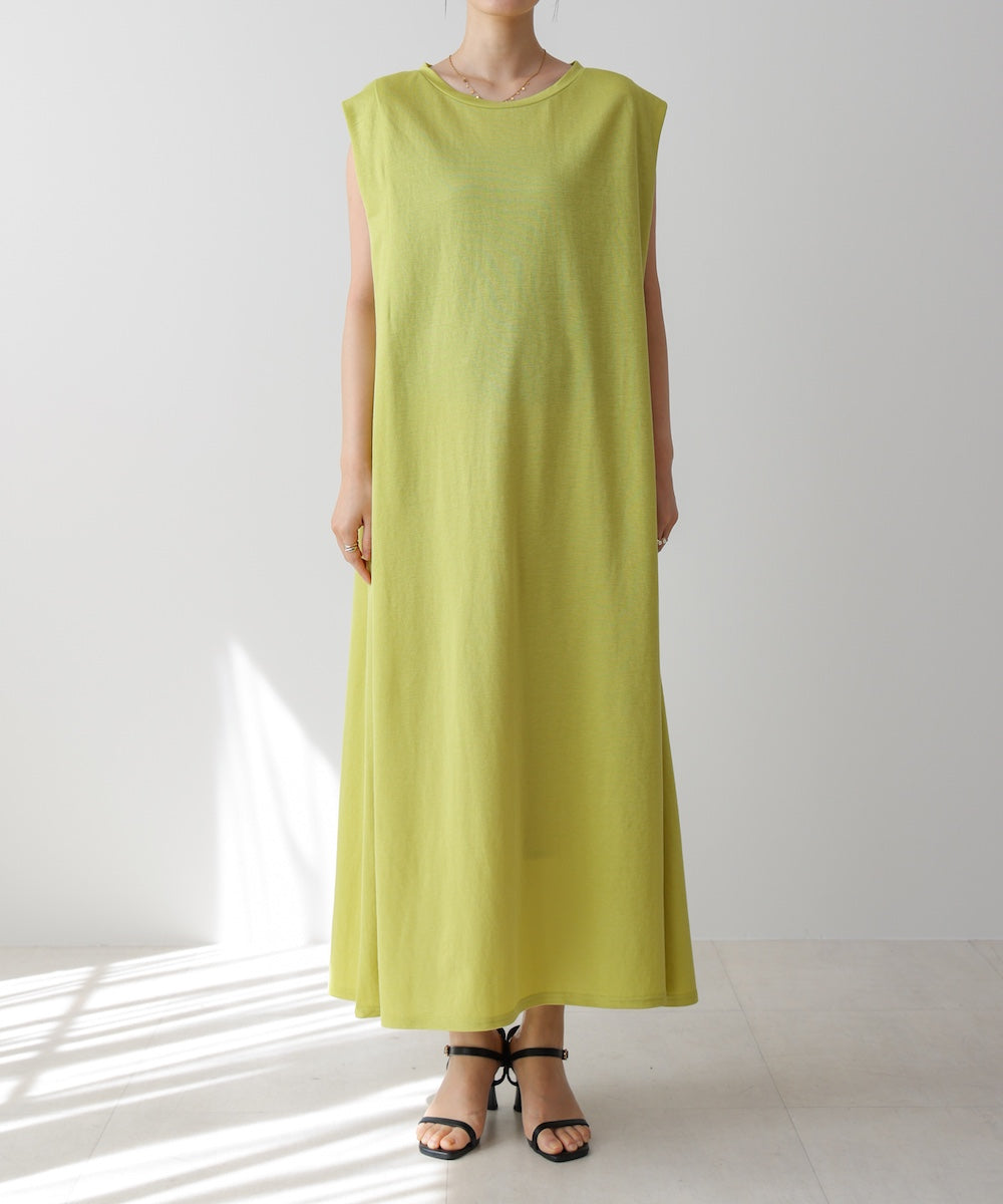 【新色追加】カノコ肩タックフレアワンピース