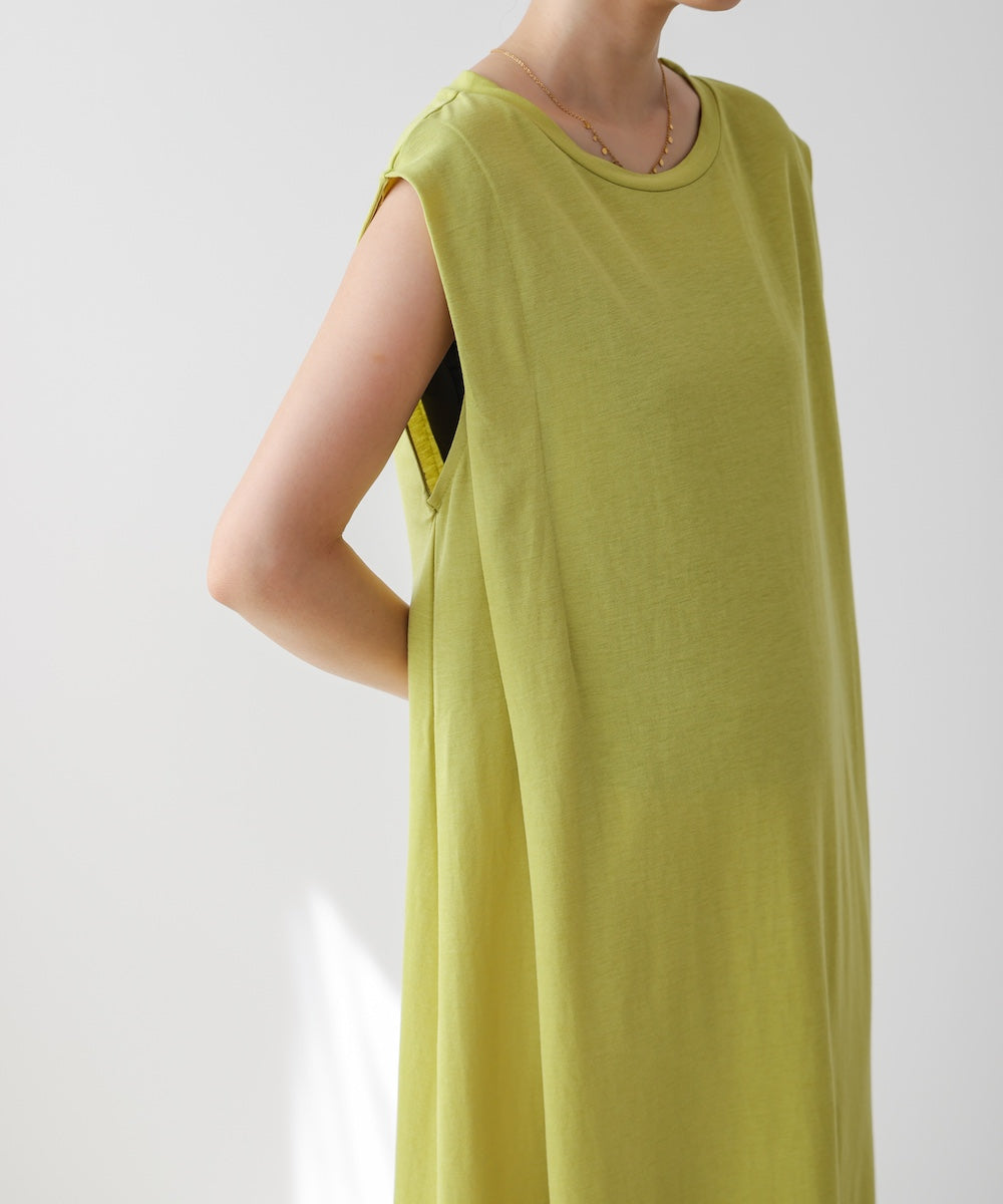 【新色追加】カノコ肩タックフレアワンピース