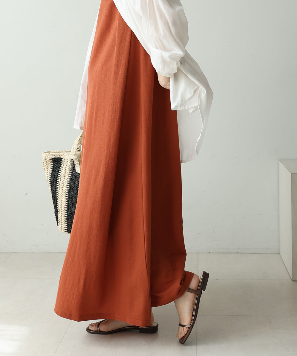 【新色追加】カノコ肩タックフレアワンピース