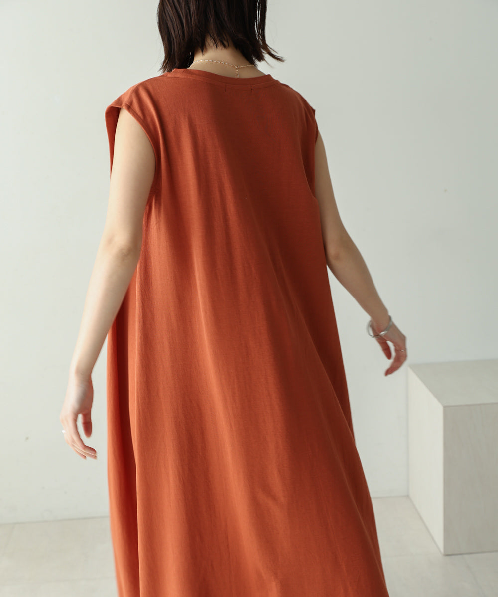 【新色追加】カノコ肩タックフレアワンピース