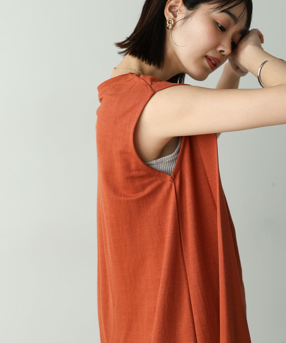 【新色追加】カノコ肩タックフレアワンピース