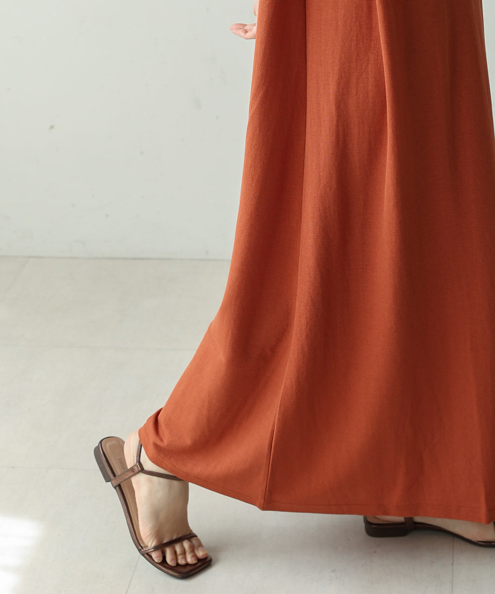 【新色追加】カノコ肩タックフレアワンピース