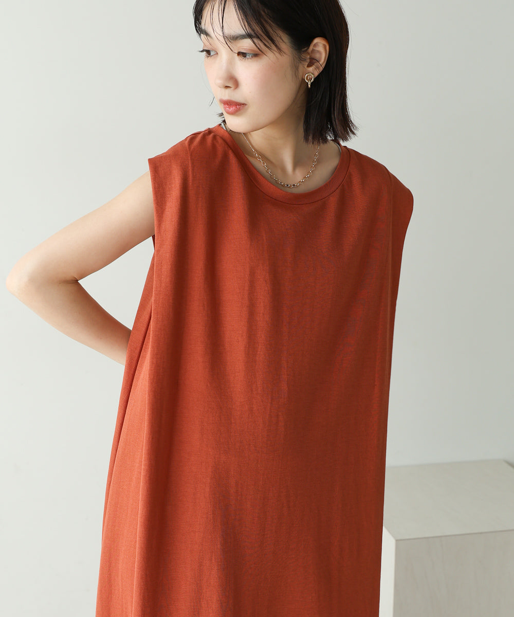 【新色追加】カノコ肩タックフレアワンピース