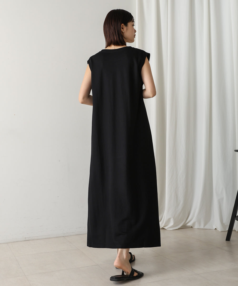 【新色追加】カノコ肩タックフレアワンピース