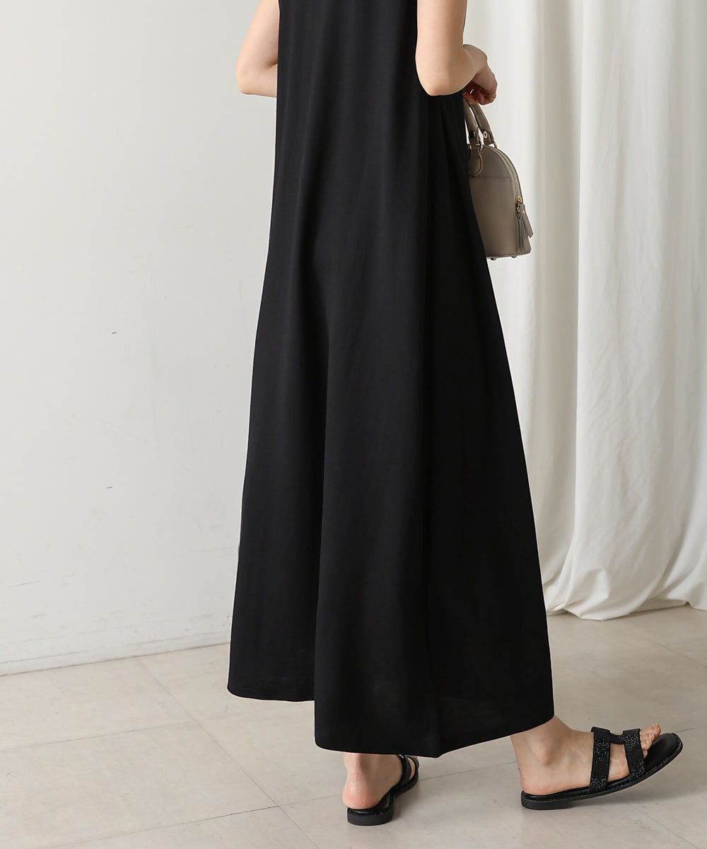 【新色追加】カノコ肩タックフレアワンピース