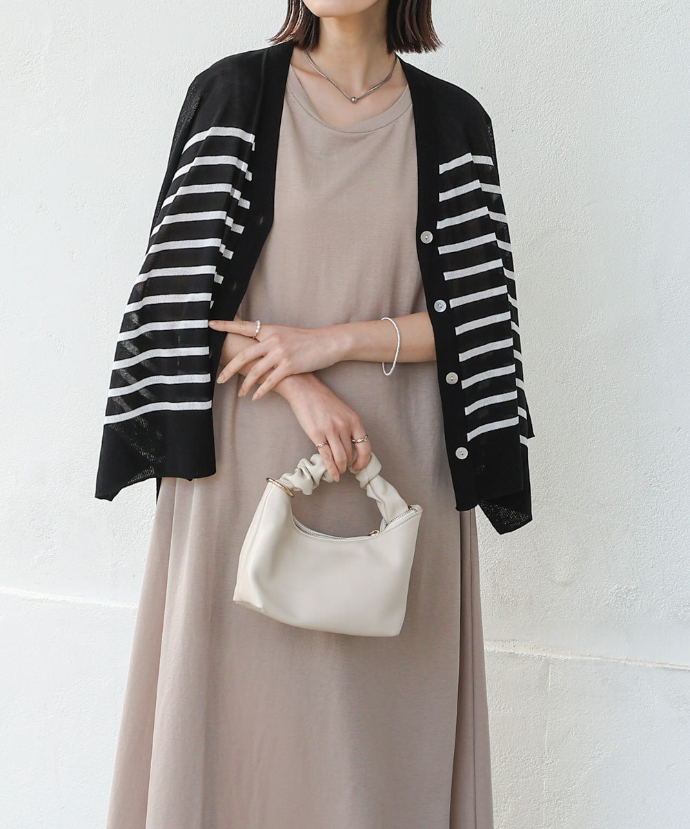 【新色追加】カノコ肩タックフレアワンピース