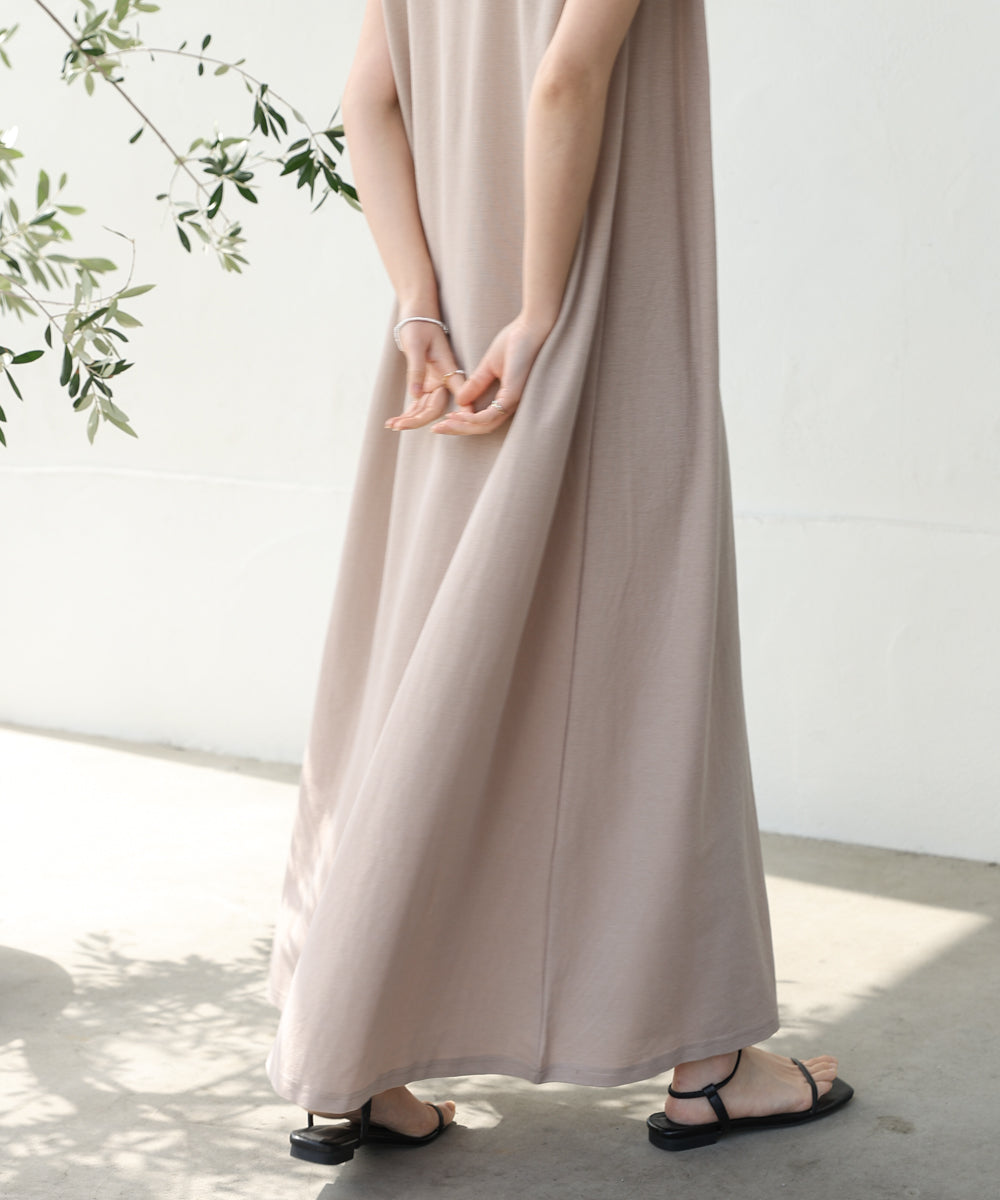 【新色追加】カノコ肩タックフレアワンピース