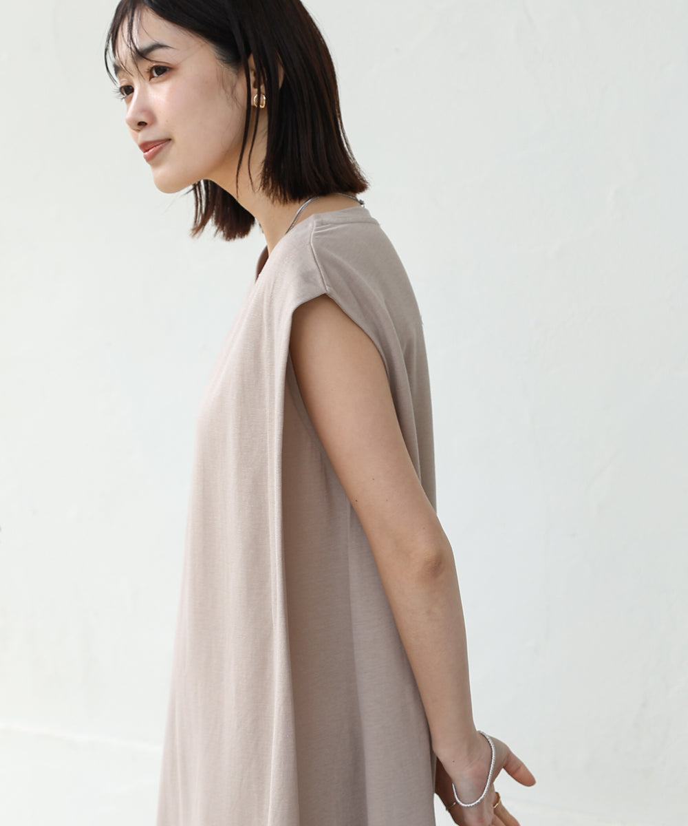 【新色追加】カノコ肩タックフレアワンピース