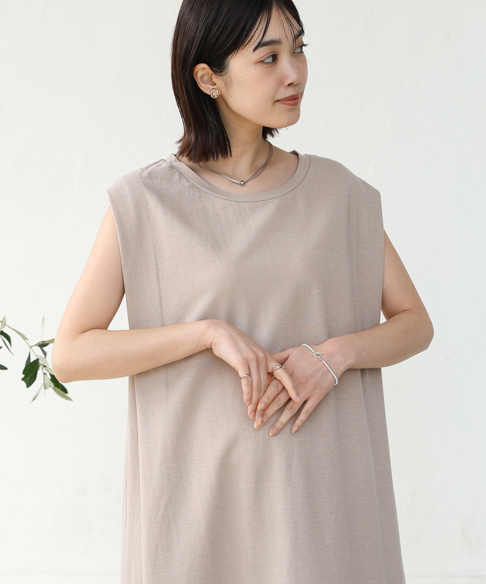 【新色追加】カノコ肩タックフレアワンピース