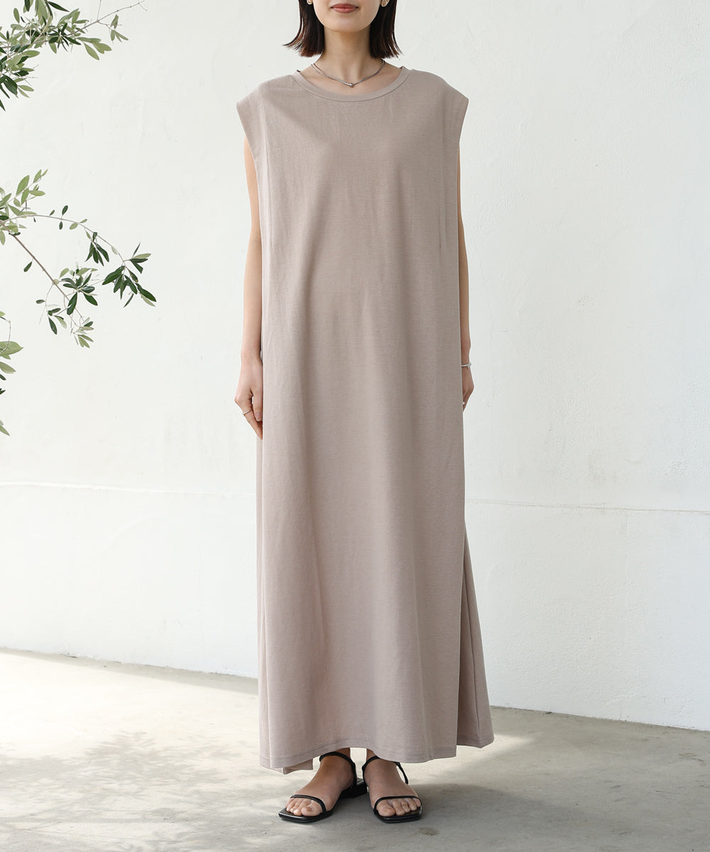 【新色追加】カノコ肩タックフレアワンピース