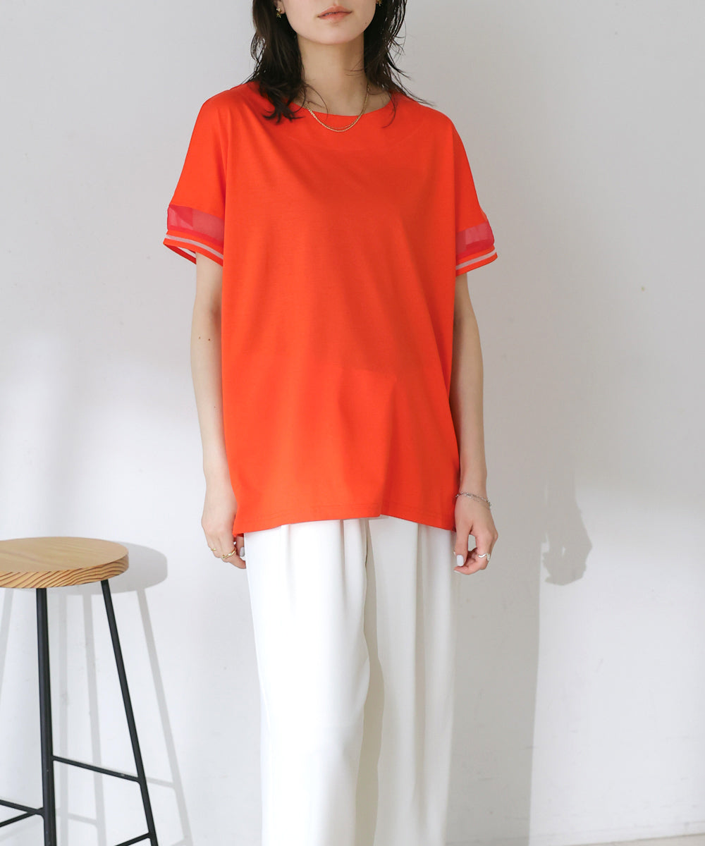 袖口ラインシアープルオーバー