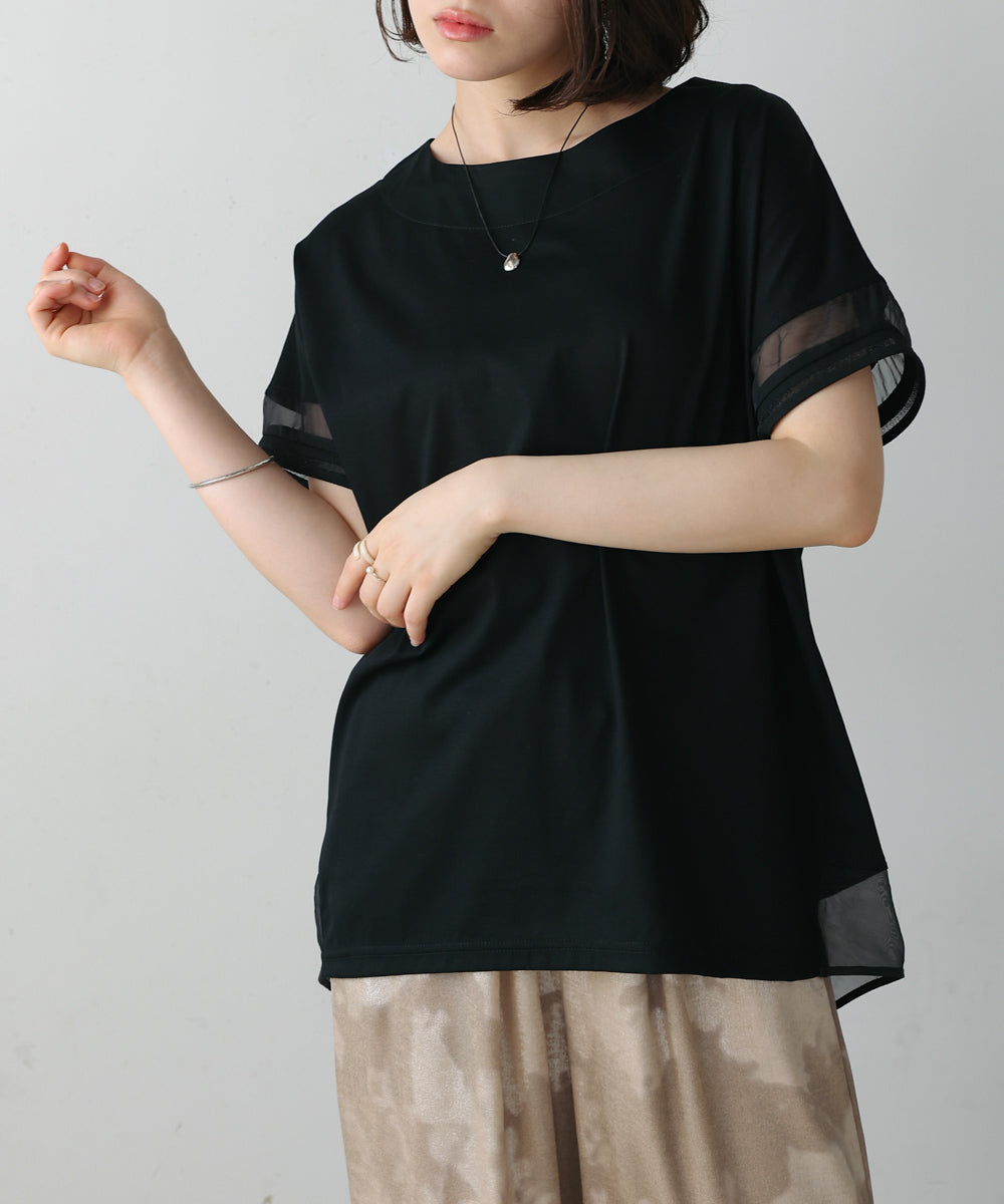 袖口ラインシアープルオーバー