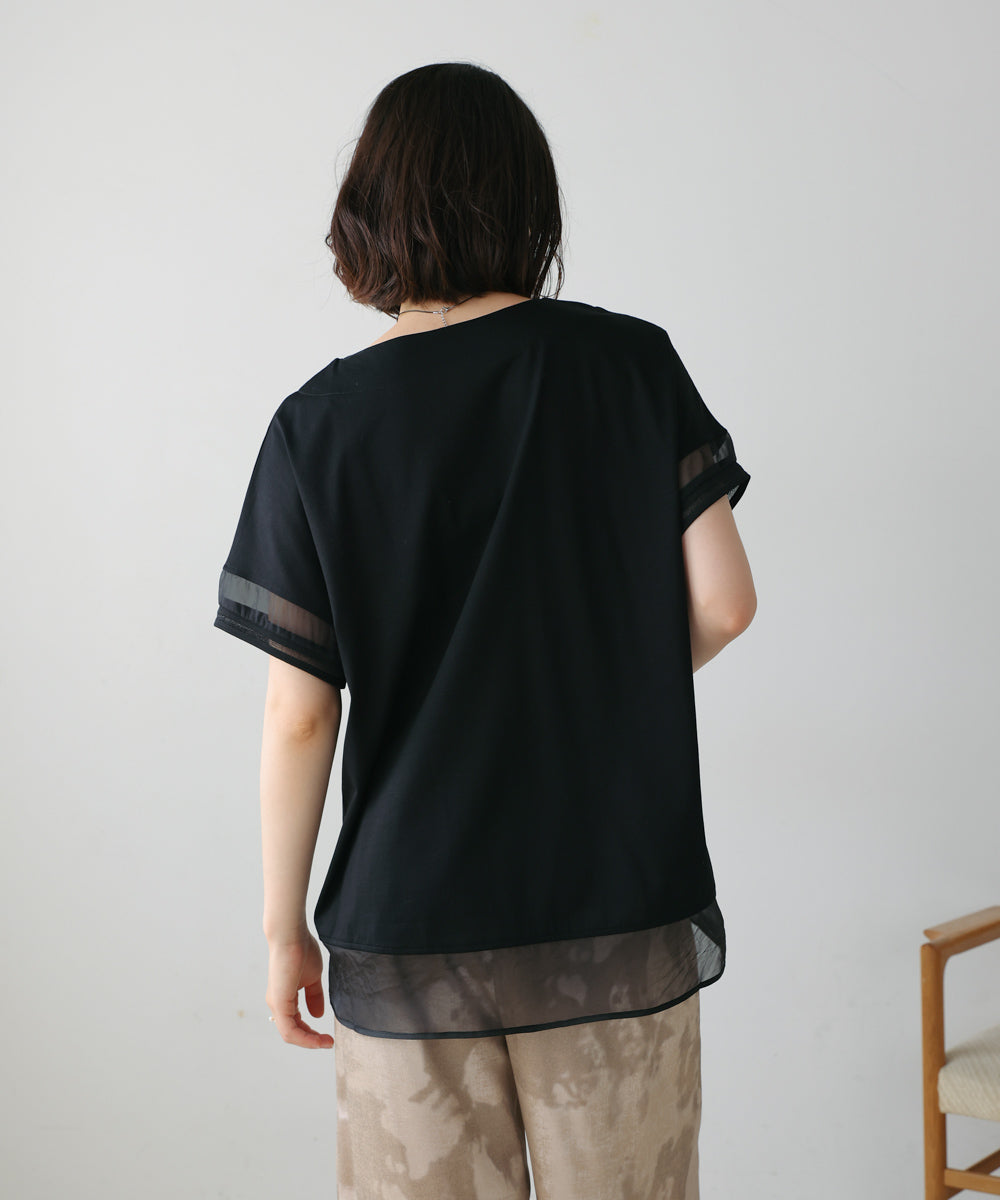 袖口ラインシアープルオーバー