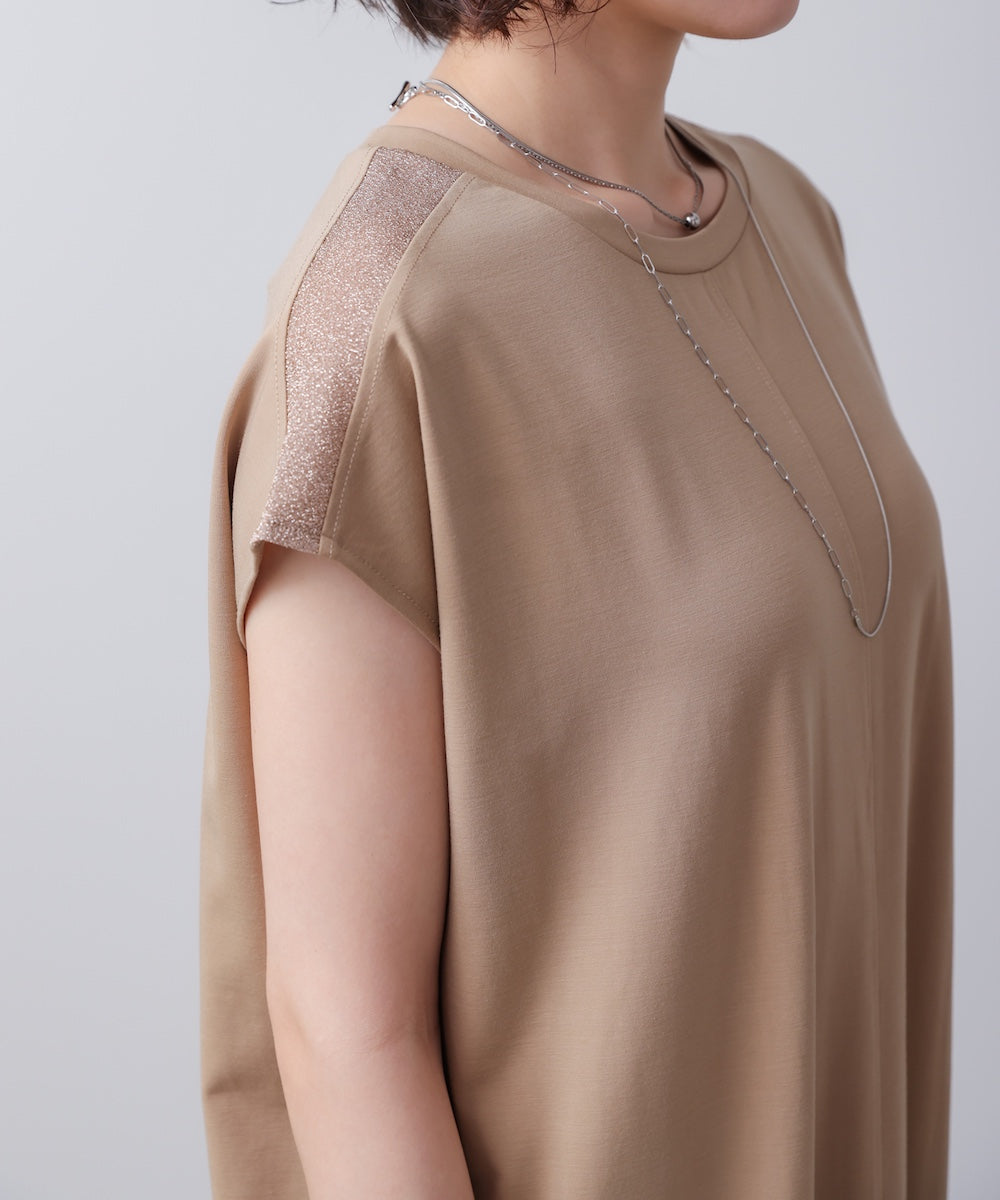 バックラメラインワンピース