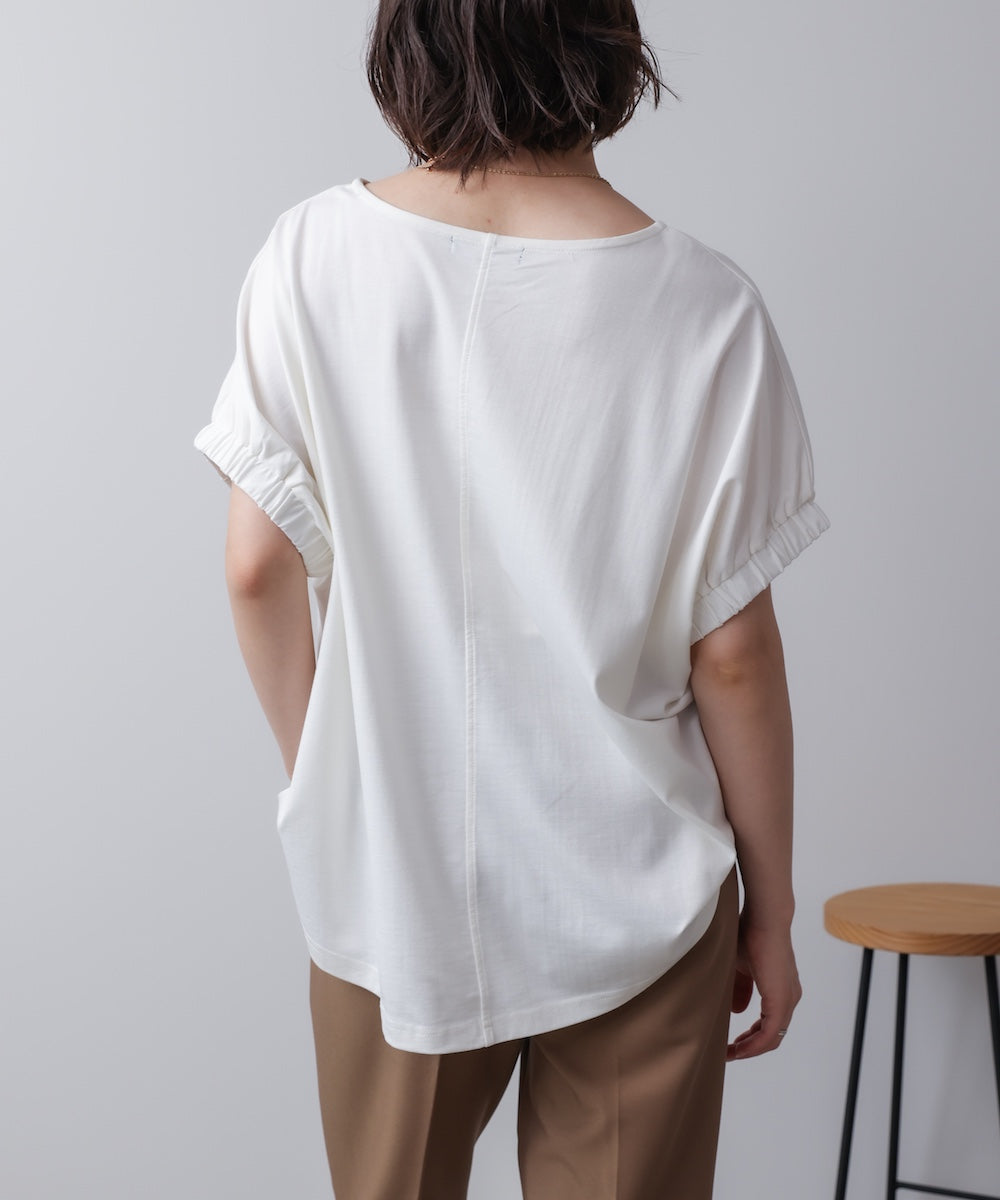 袖口ギャザーラメラインプルオーバー