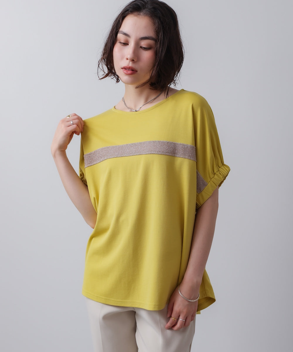 袖口ギャザーラメラインプルオーバー