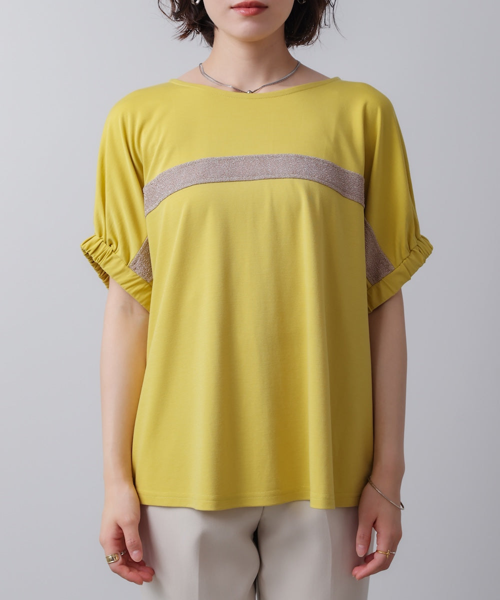 袖口ギャザーラメラインプルオーバー