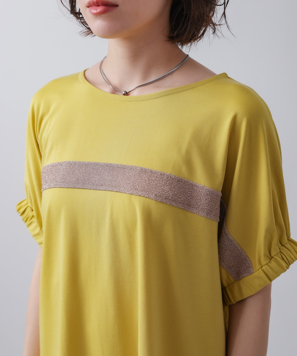 袖口ギャザーラメラインプルオーバー