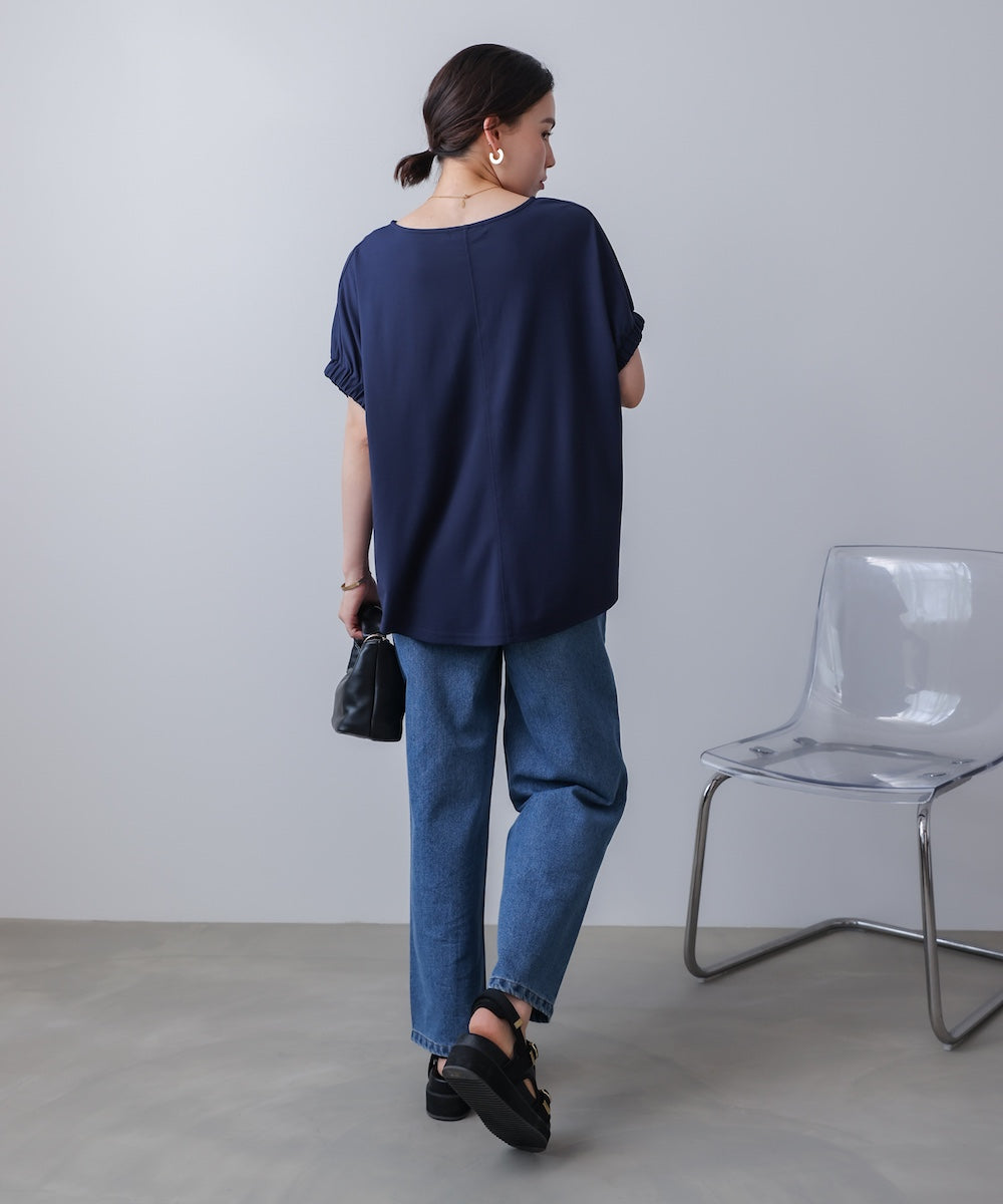 袖口ギャザーラメラインプルオーバー