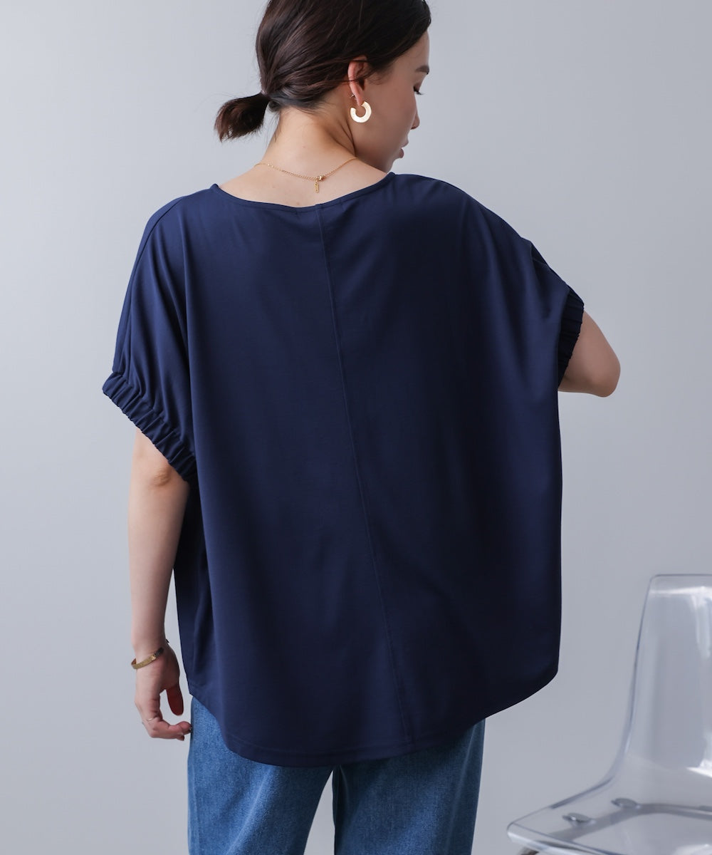 袖口ギャザーラメラインプルオーバー