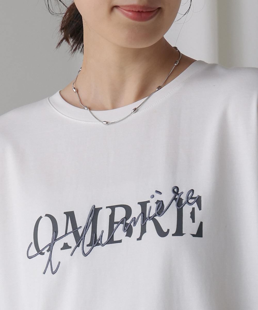 半ラバー×刺繍ロゴT