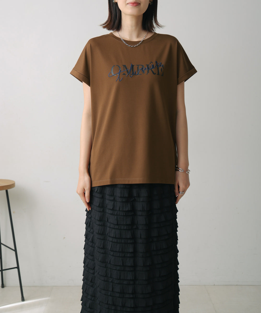 半ラバー×刺繍ロゴT