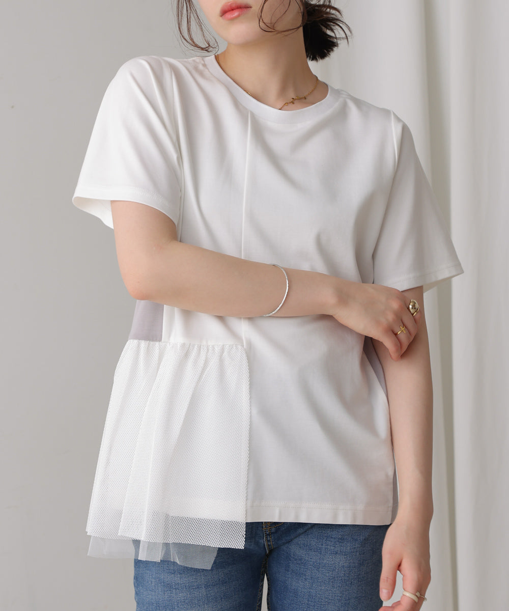 裾メッシュ切替プルオーバー