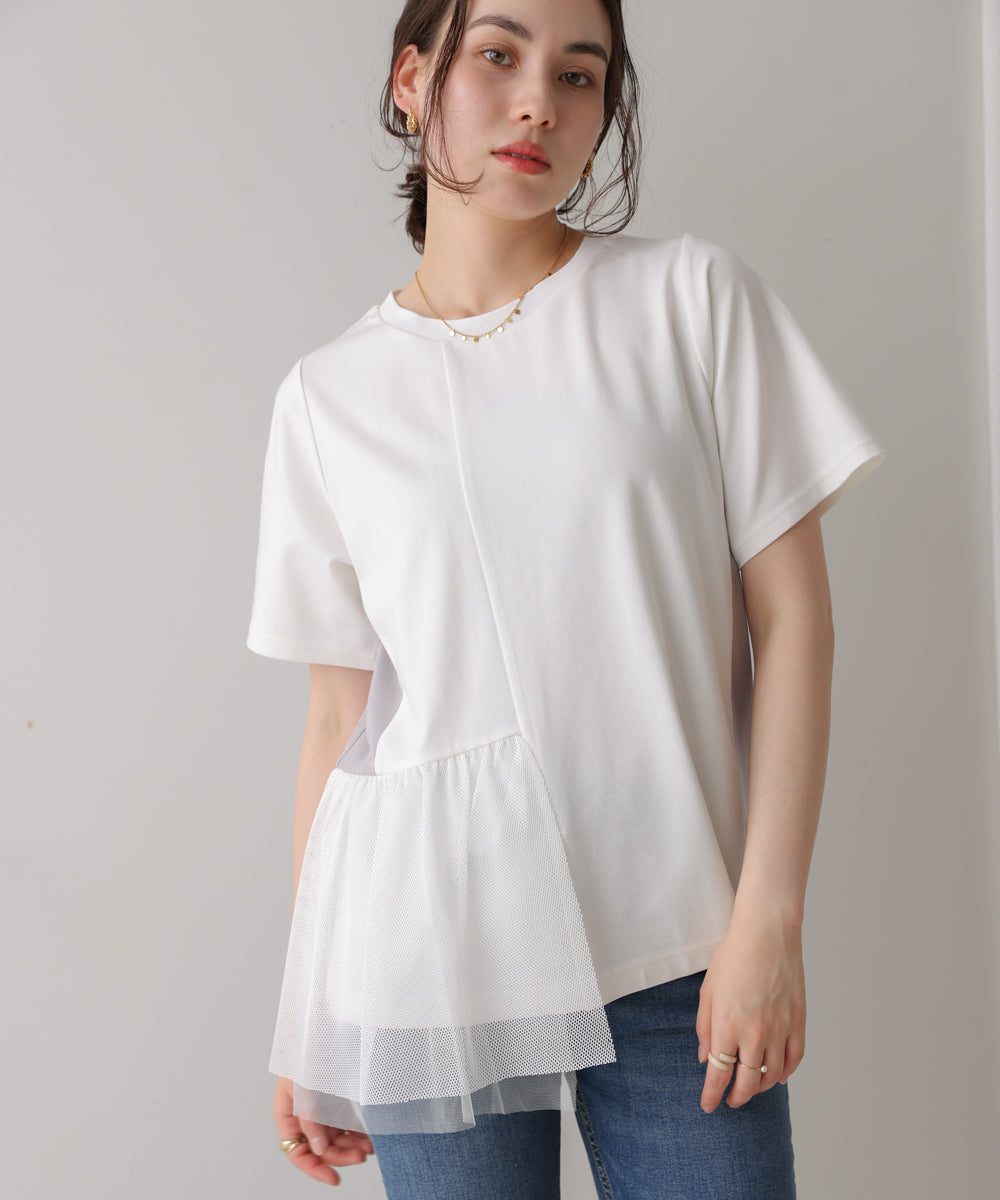 裾メッシュ切替プルオーバー