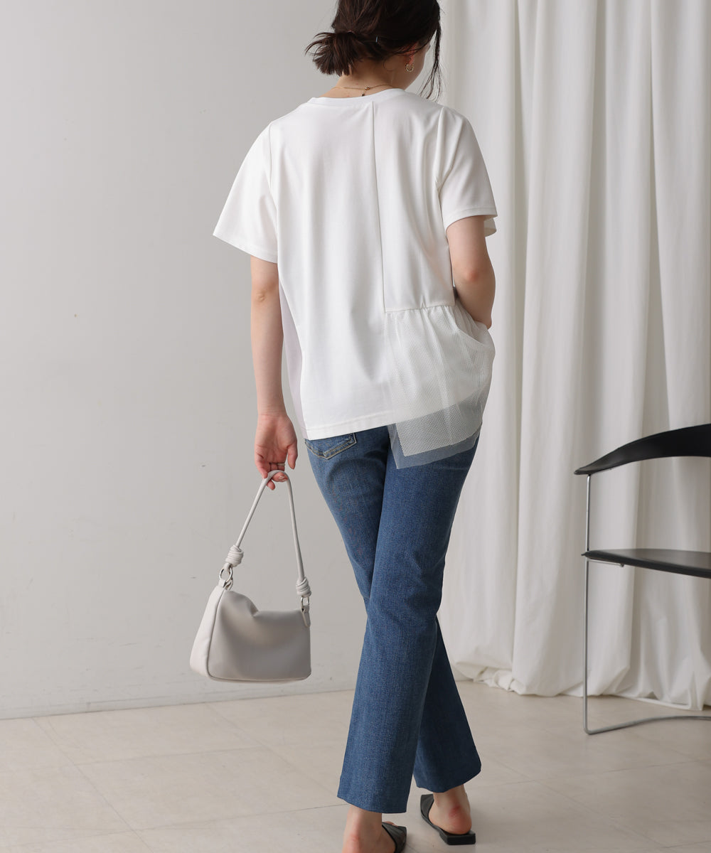 裾メッシュ切替プルオーバー