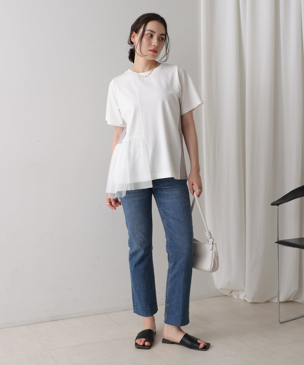 裾メッシュ切替プルオーバー