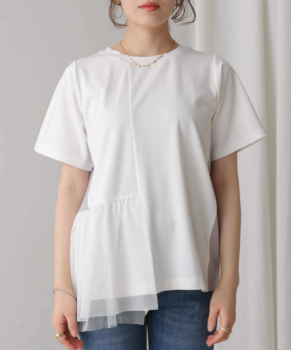 裾メッシュ切替プルオーバー