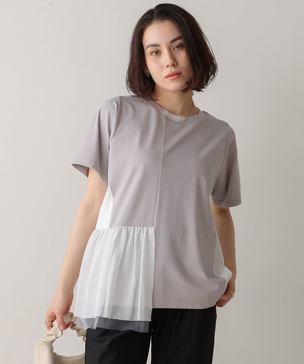 裾メッシュ切替プルオーバー