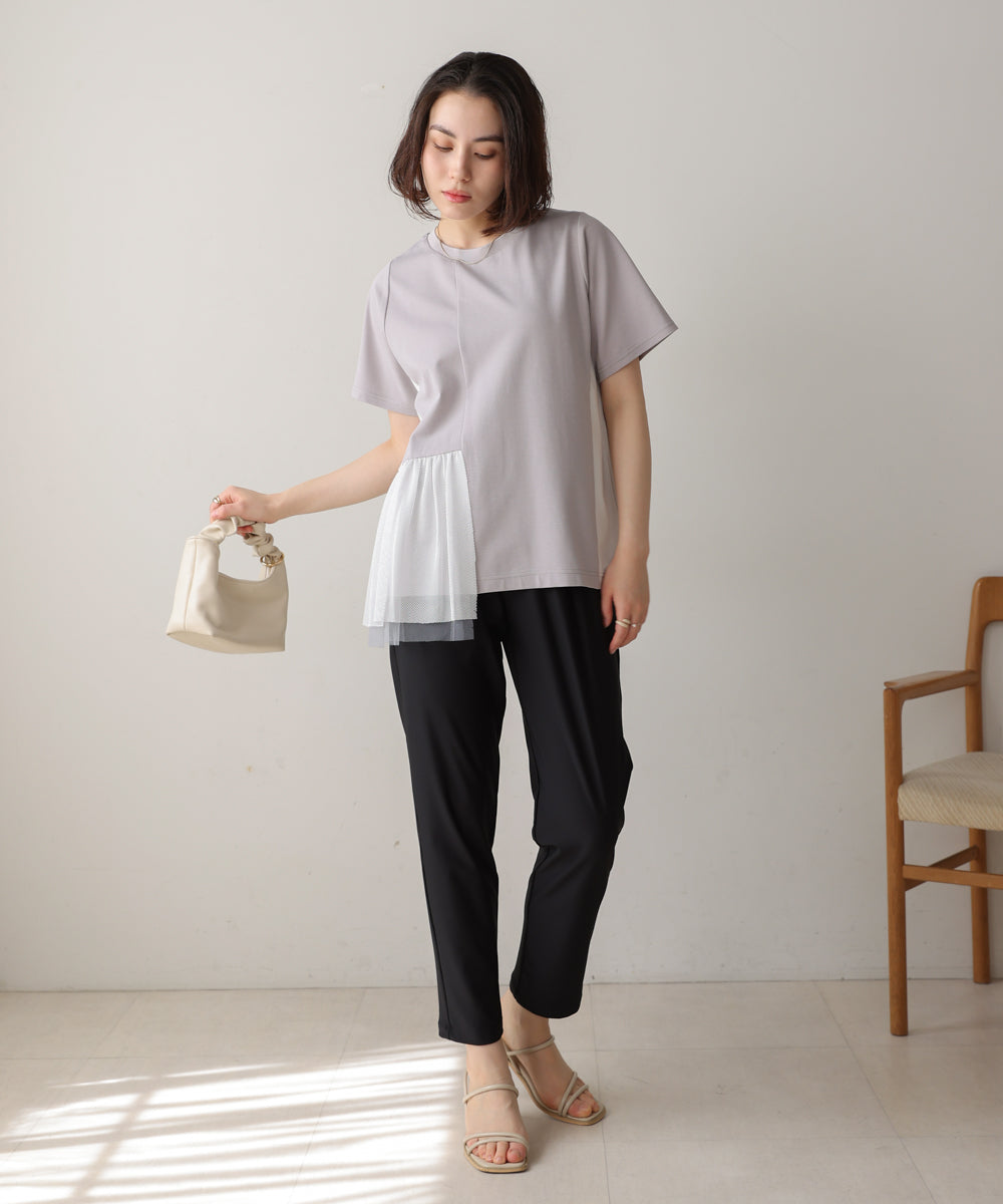 裾メッシュ切替プルオーバー