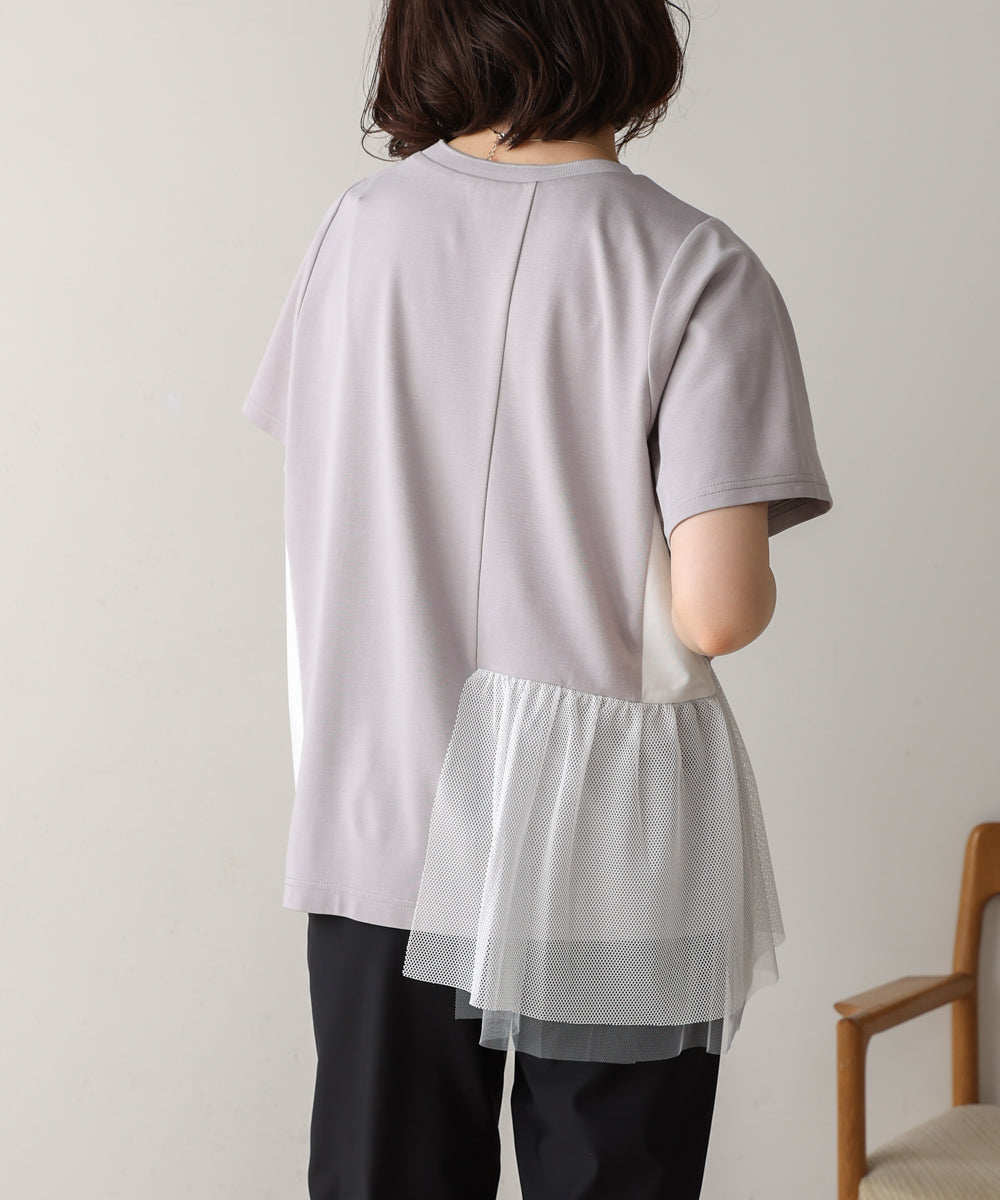 裾メッシュ切替プルオーバー