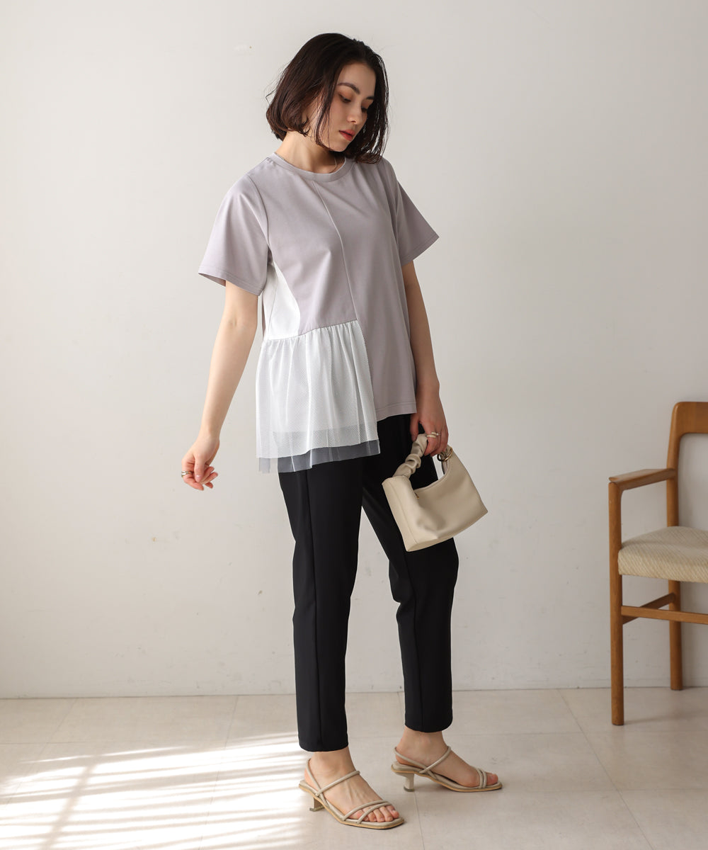 裾メッシュ切替プルオーバー