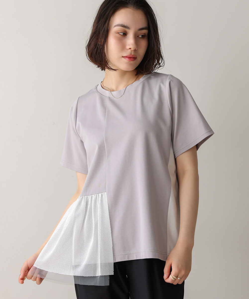 裾メッシュ切替プルオーバー