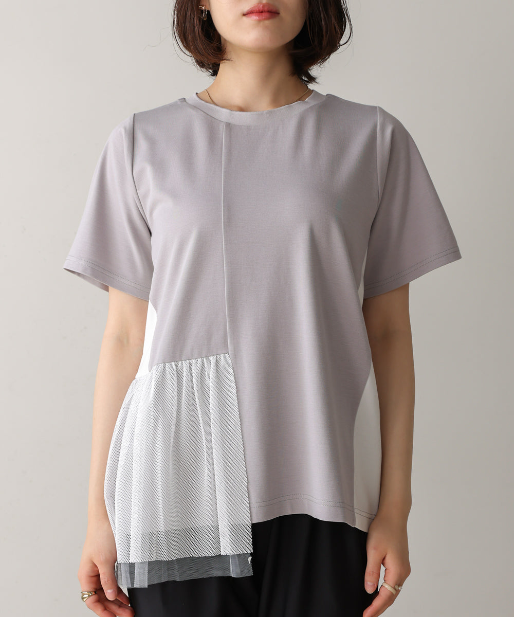 裾メッシュ切替プルオーバー