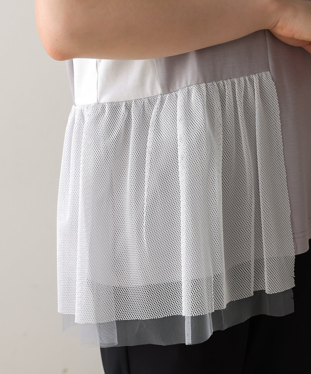 裾メッシュ切替プルオーバー