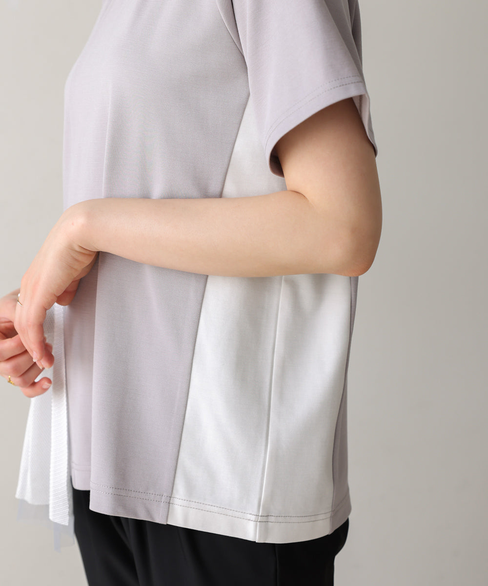 裾メッシュ切替プルオーバー