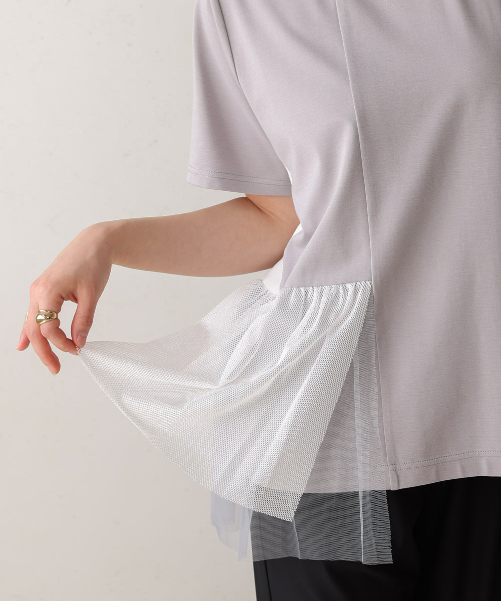 裾メッシュ切替プルオーバー