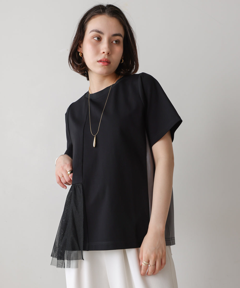 裾メッシュ切替プルオーバー