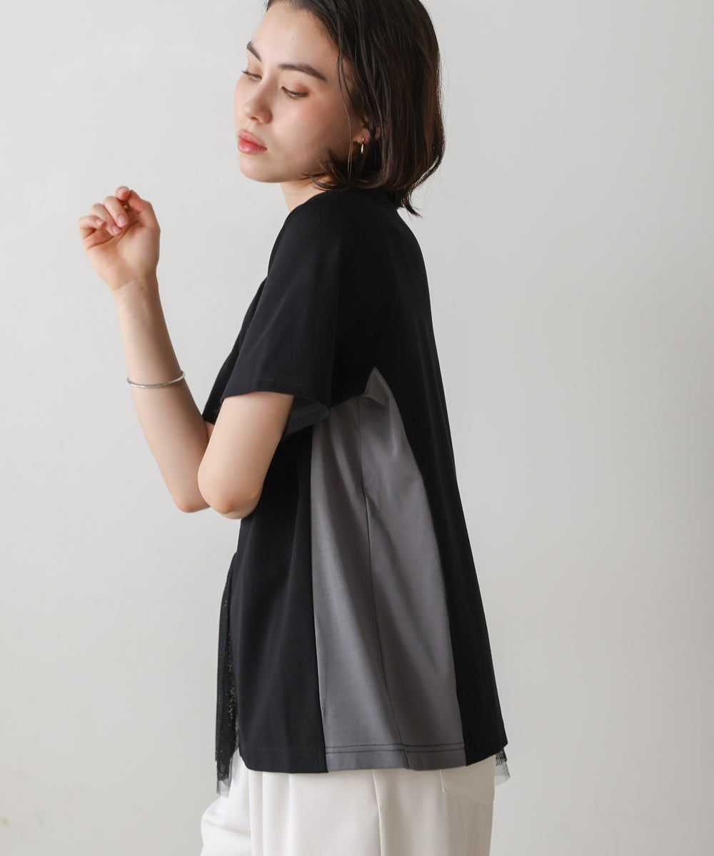 裾メッシュ切替プルオーバー