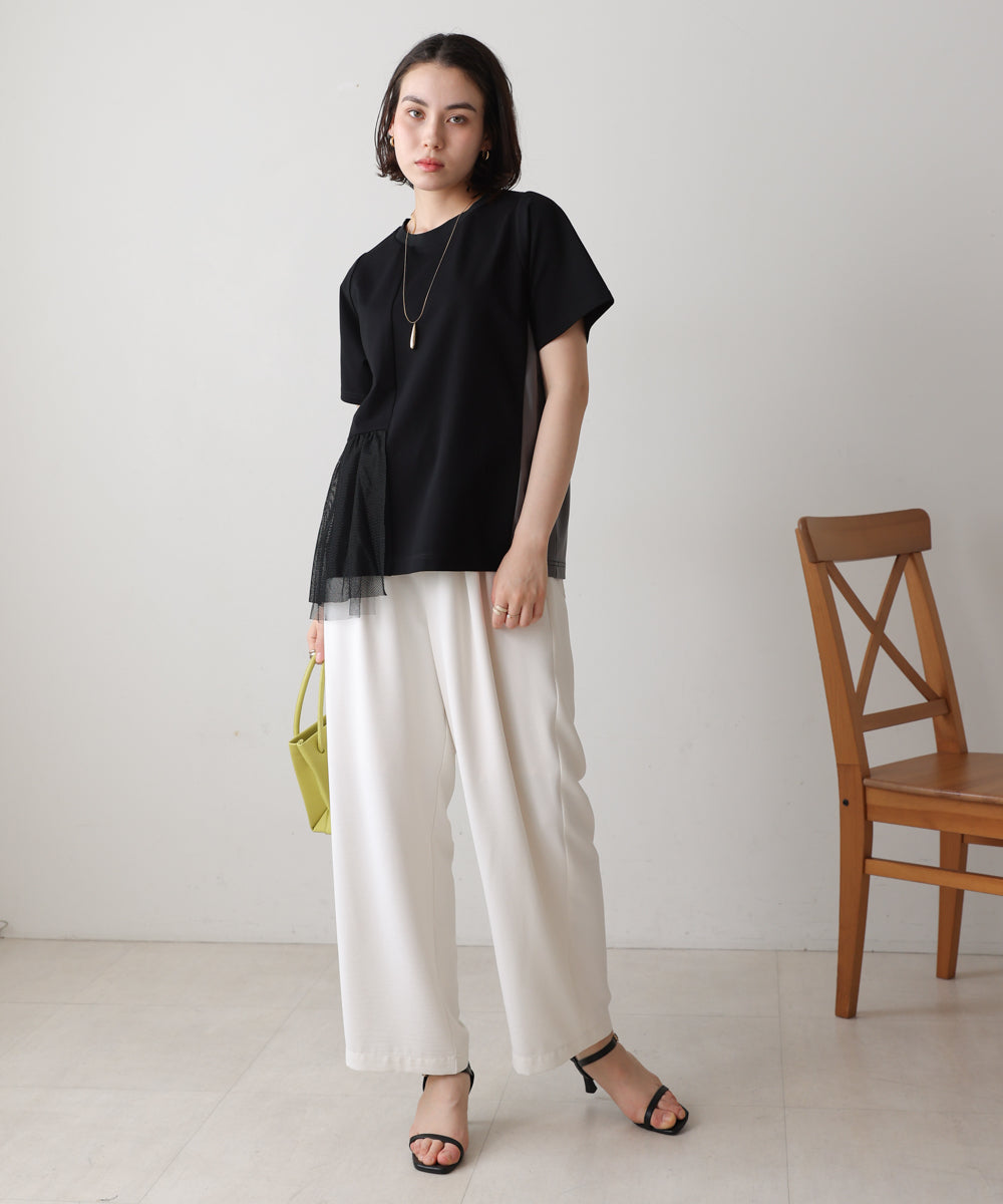 裾メッシュ切替プルオーバー