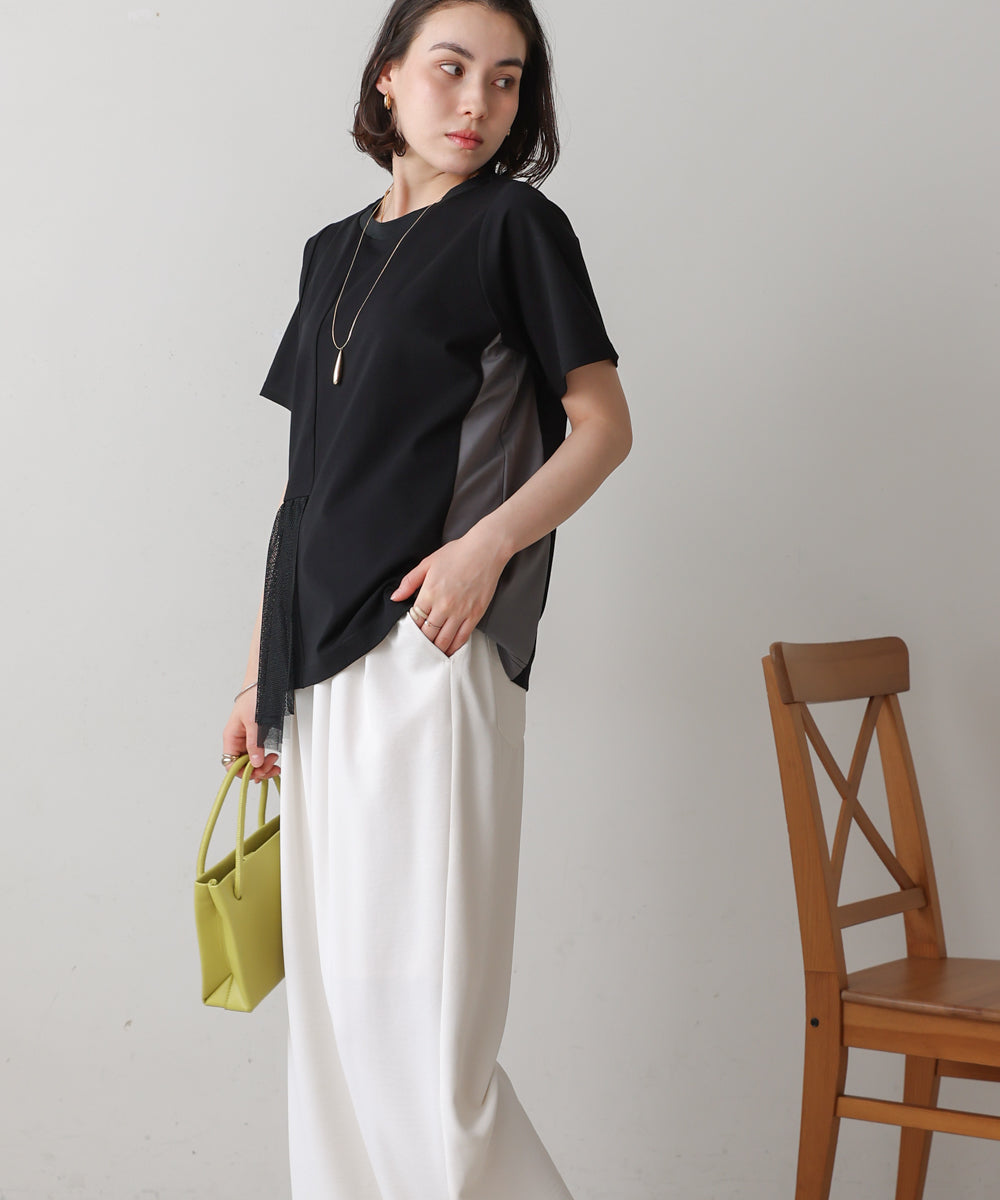 裾メッシュ切替プルオーバー