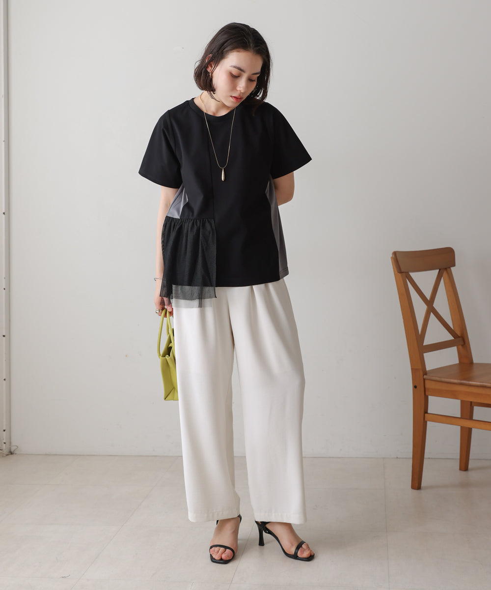 裾メッシュ切替プルオーバー