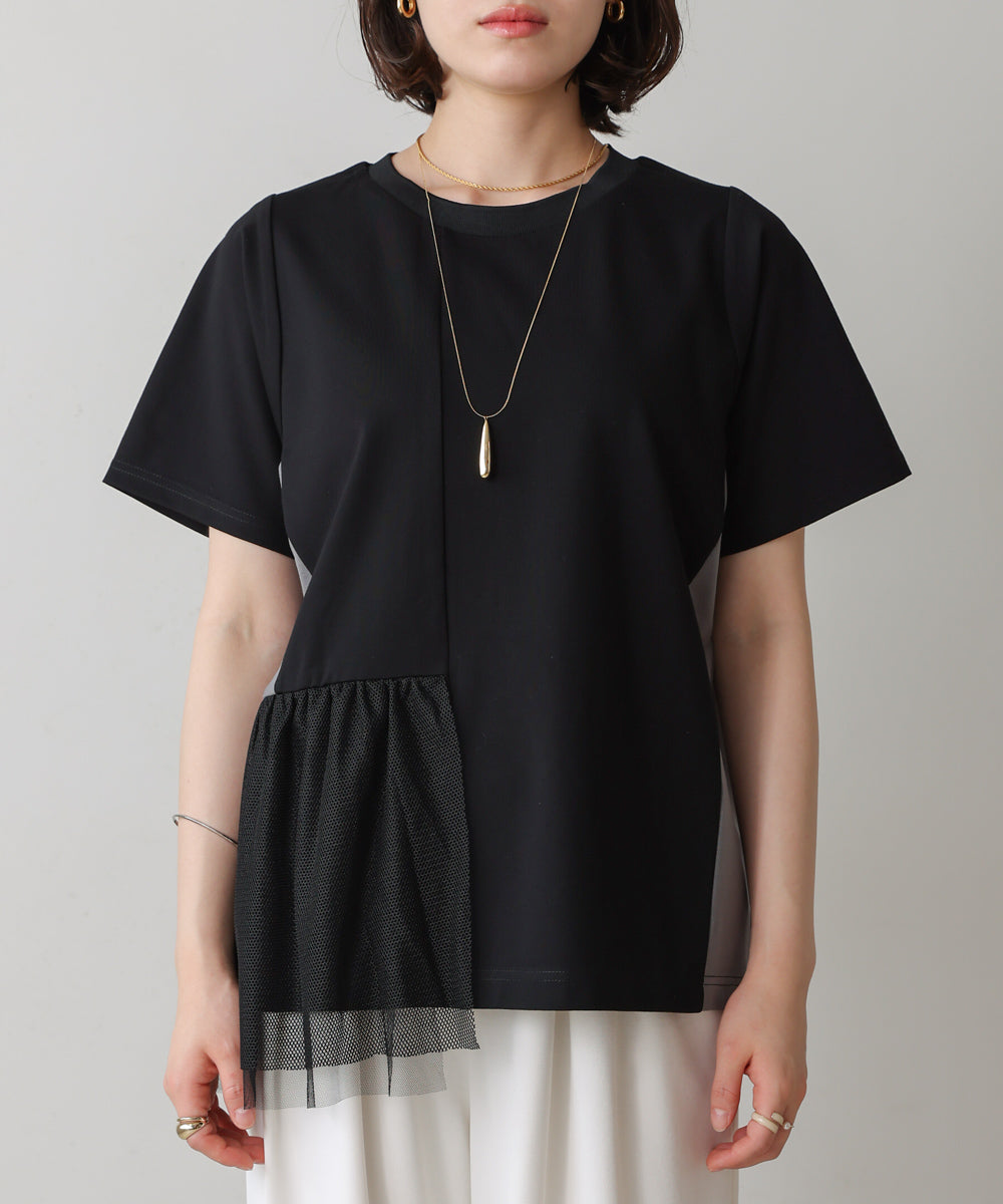 裾メッシュ切替プルオーバー