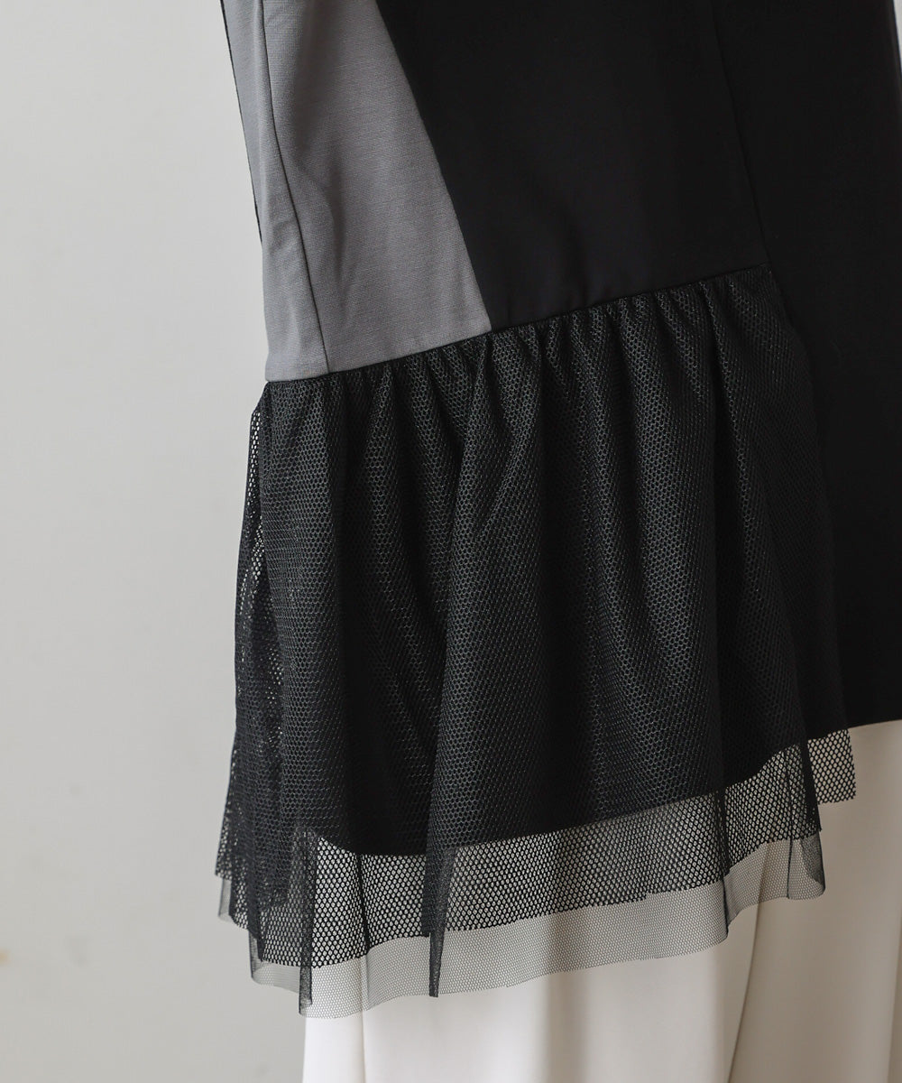 裾メッシュ切替プルオーバー