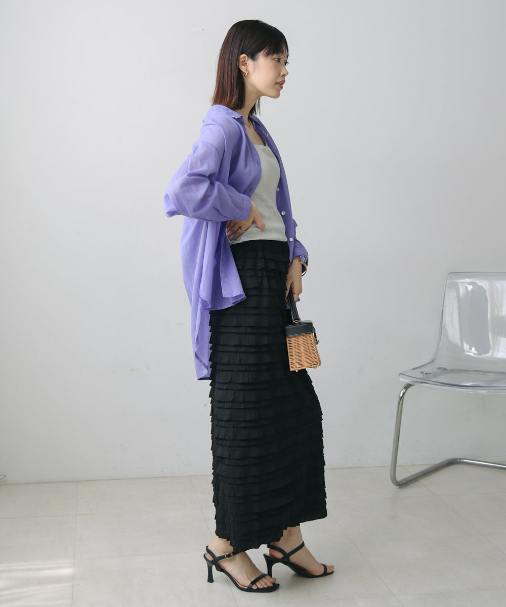 フリルカットソータイトスカート