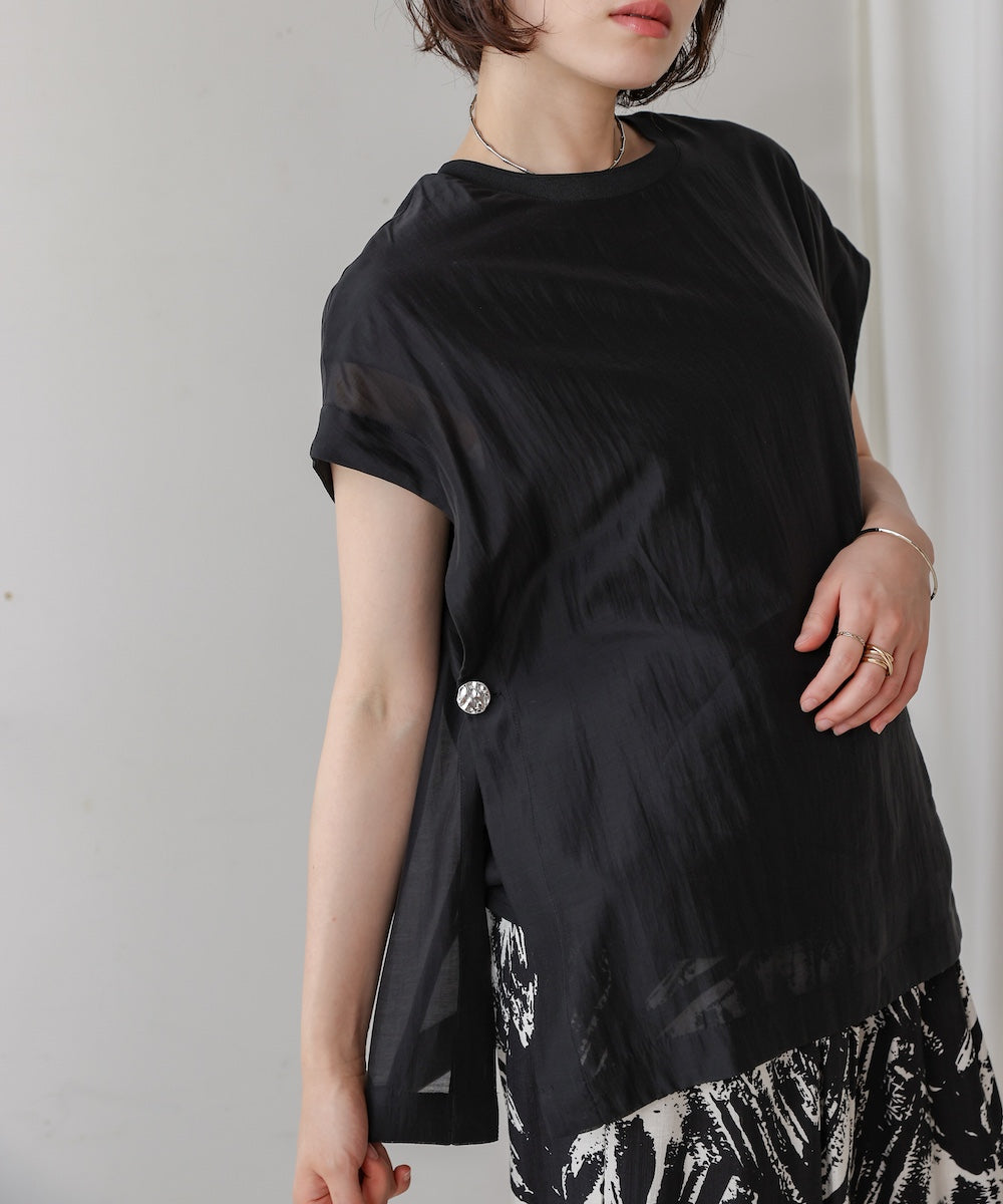 シアーカットドッキングサイドボタンプルオーバー