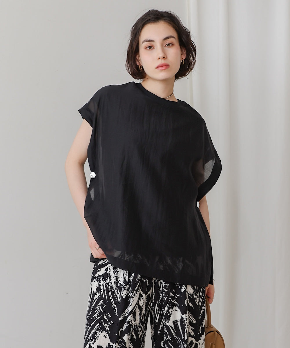 シアーカットドッキングサイドボタンプルオーバー